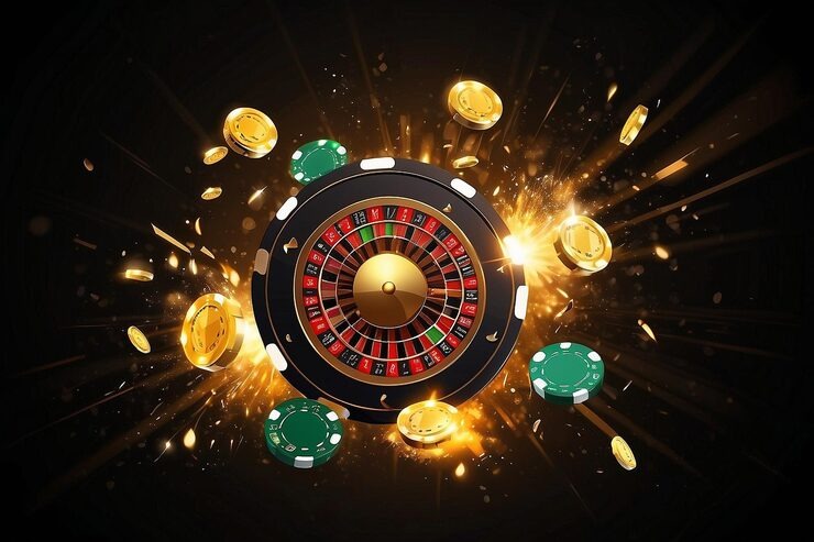 side-by-side: slot game UI and live table broadcast